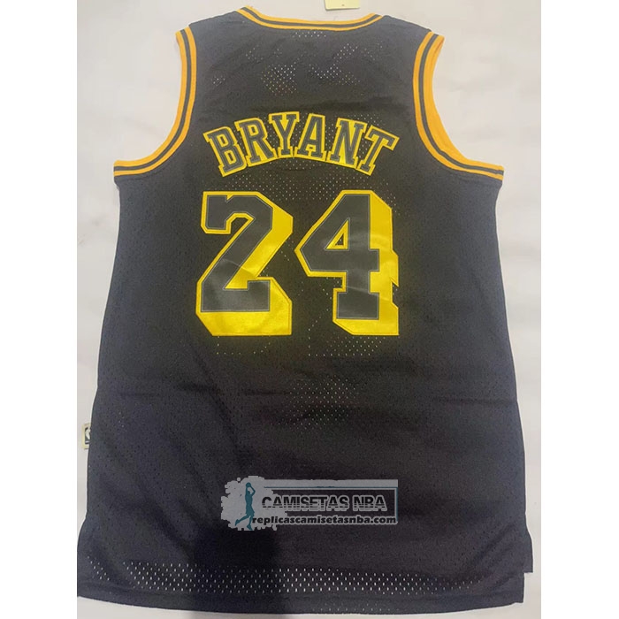 Camiseta Los Angeles Lakers Kobe Bryant NO 24 Hardwood Classics Negro